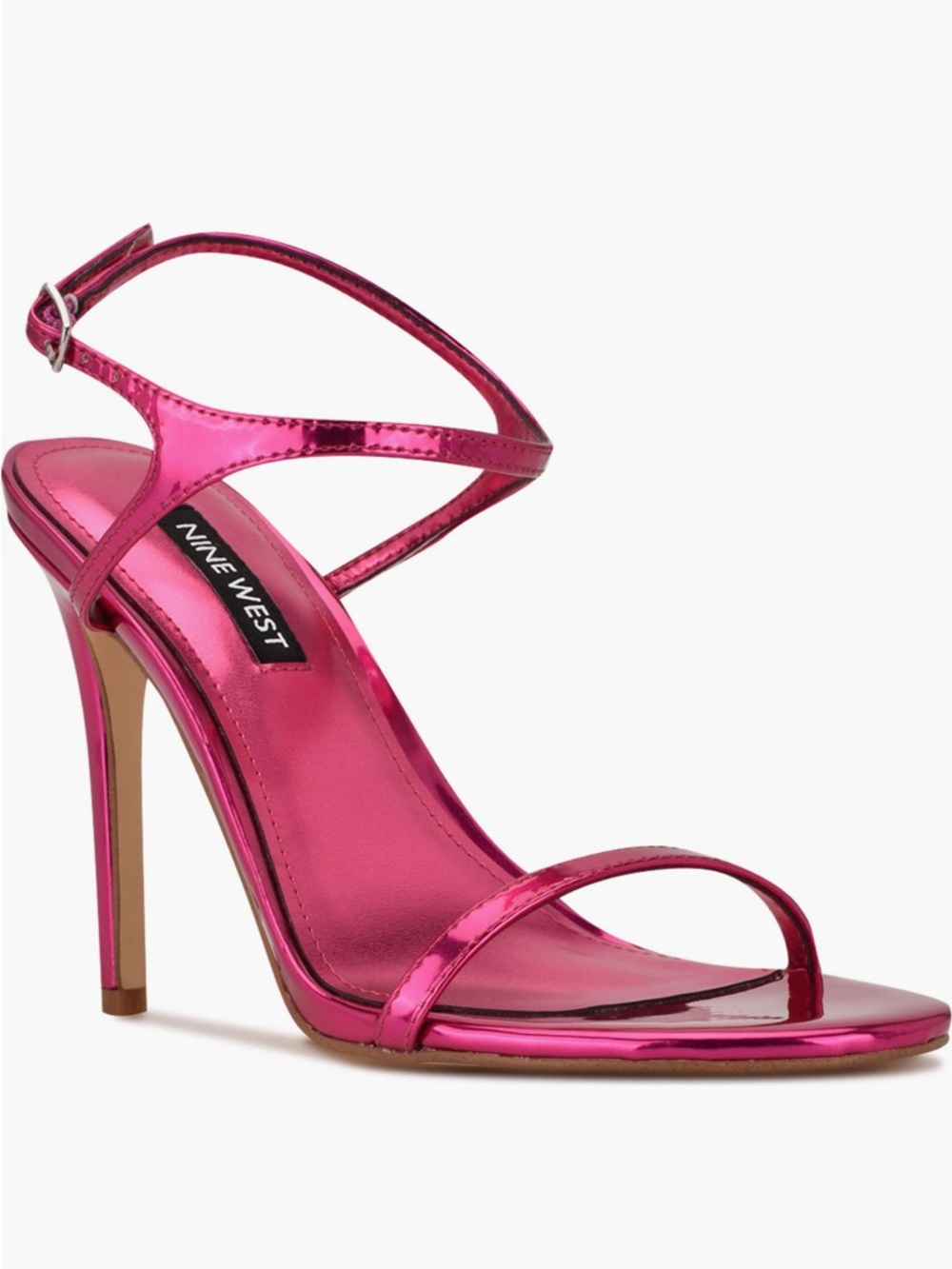 Nine West Metallic Hot Pink Strappy Stiletto Sandals
